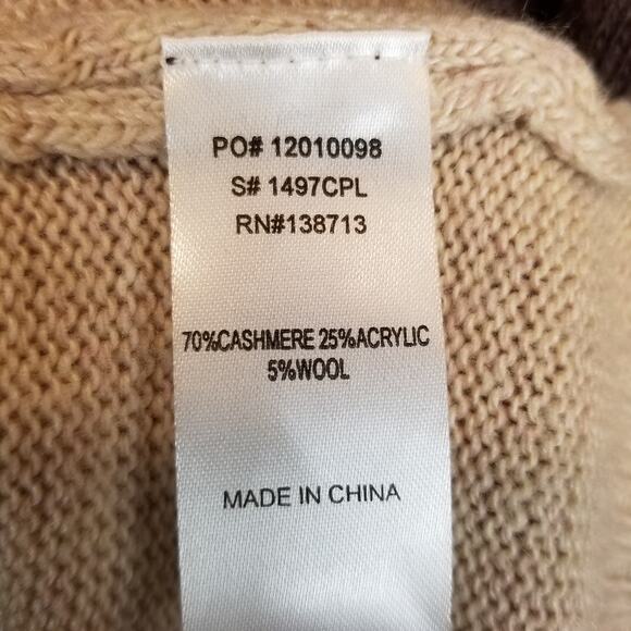 Doe & Rae Women's Brown Tan Colorblock Long Duster Cardigan Cashmere Size 1X - Picture 7 of 8